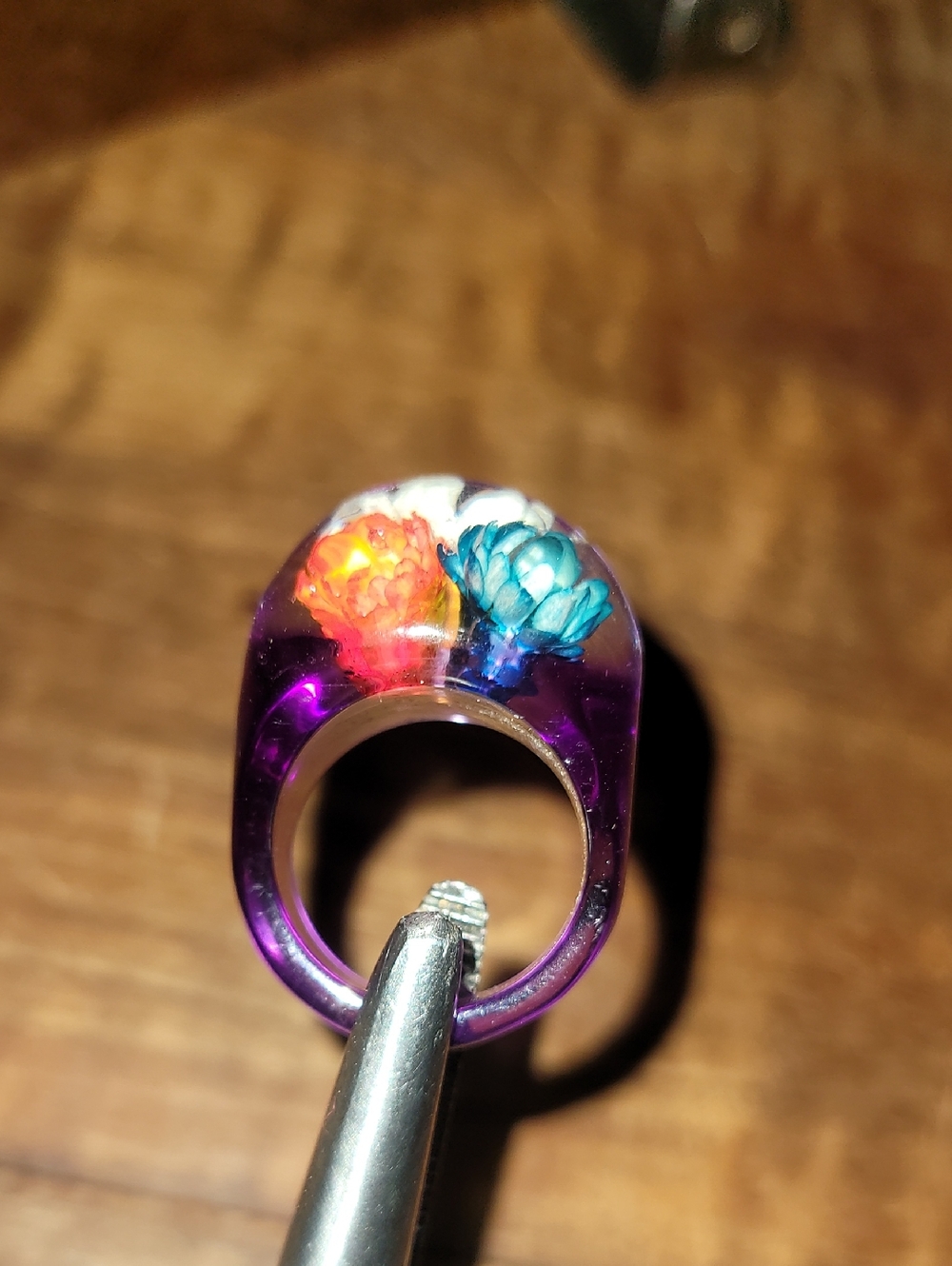 1960s Lucite Bubble Dome Ring. Size 8.0
